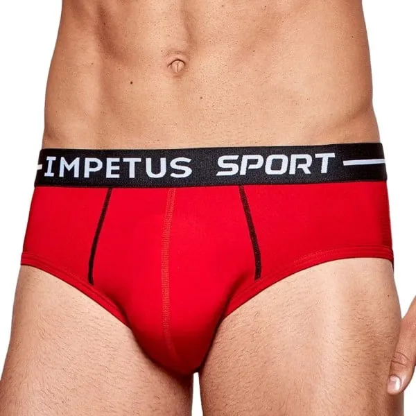 Slip homme anti-transpirant Airflow rouge par Impetus Sport