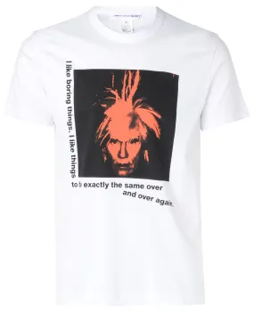 T-Shirt Comme Des Garçons Shirt blanc avec impression d'Andy Warhol