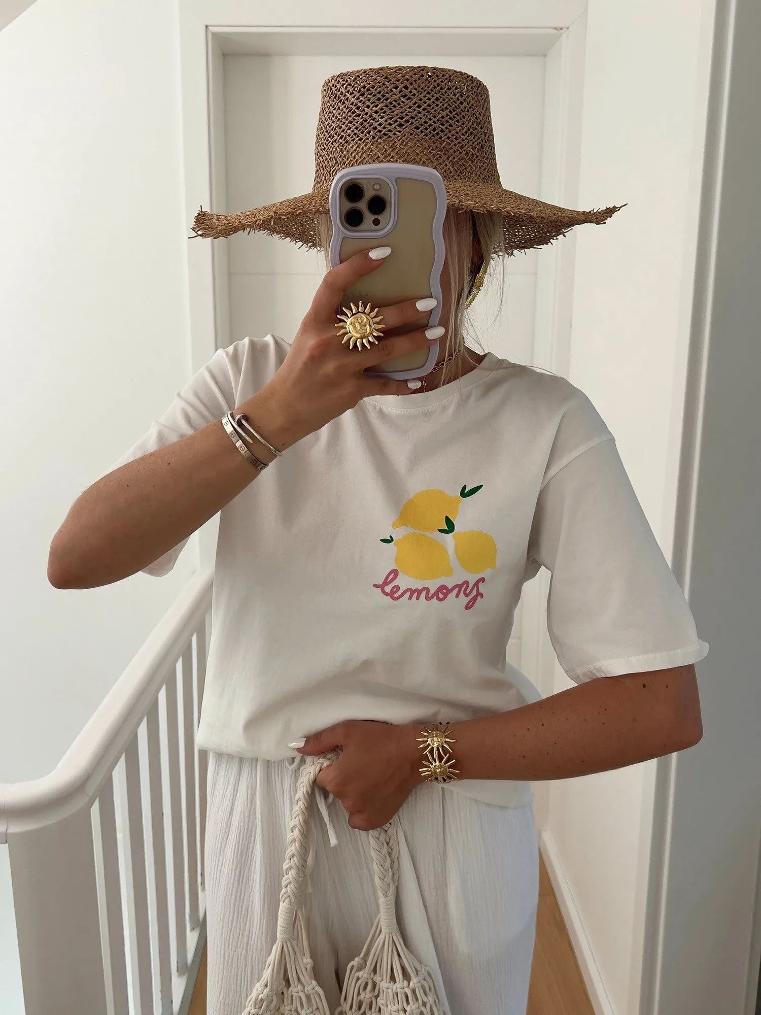 T-shirt LIMONADE Imprimé graphique citron blanc