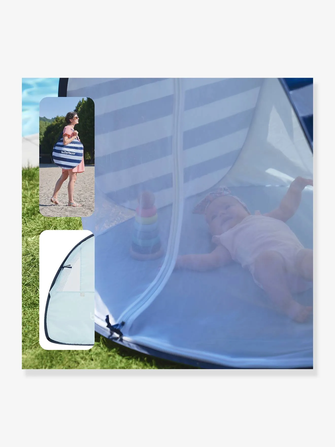Tente anti-UV UPF50+ avec moustiquaire Babymoov vert - Babymoov