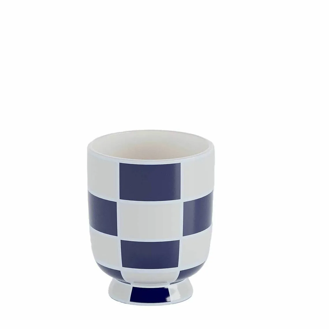 Vase rond à motif damier en céramique Macao Bleu | 3 Suisses