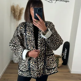 VESTE MATELASSE LEOPARD ELIA