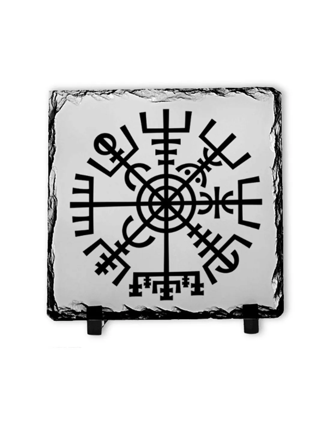 Viking Vegvisir sur pierre d'ardoise (20x20 cms.) ⚔️ Boutique Épées